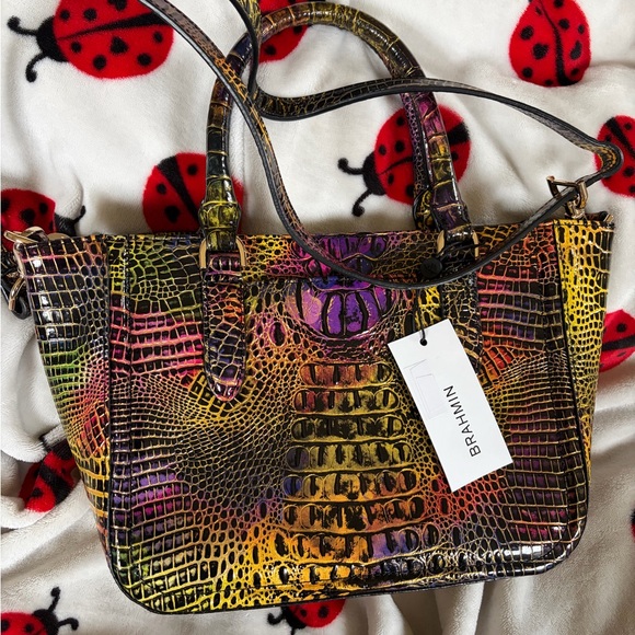 Brahmin Small Ashlee Satchel in Neon Lights Rtl $315 offering at 37% off retail - Picture 2 of 11